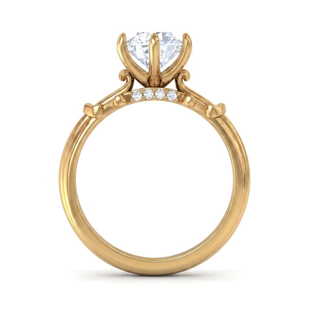 Ornate Vintage-Inspired Round Lab-Grown Diamond Ring - Image 1 Ornate Vintage-Inspired Round Lab-Grown Diamond Ring , view 1 of 5