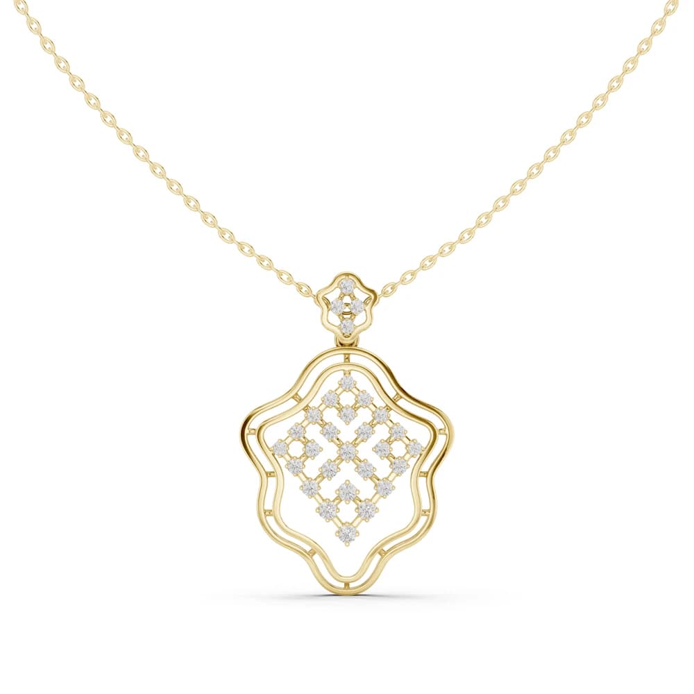 Ornate Shield Lab Grown Diamond Luxury Pendant - Image 3 Ornate Shield Lab Grown Diamond Luxury Pendant, view 3 of 6
