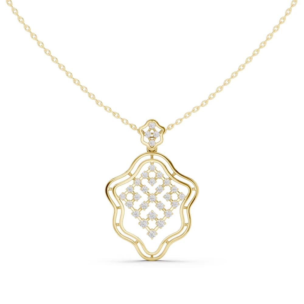 Ornate Shield Lab Grown Diamond Luxury Pendant - Image 5 Ornate Shield Lab Grown Diamond Luxury Pendant, view 5 of 6