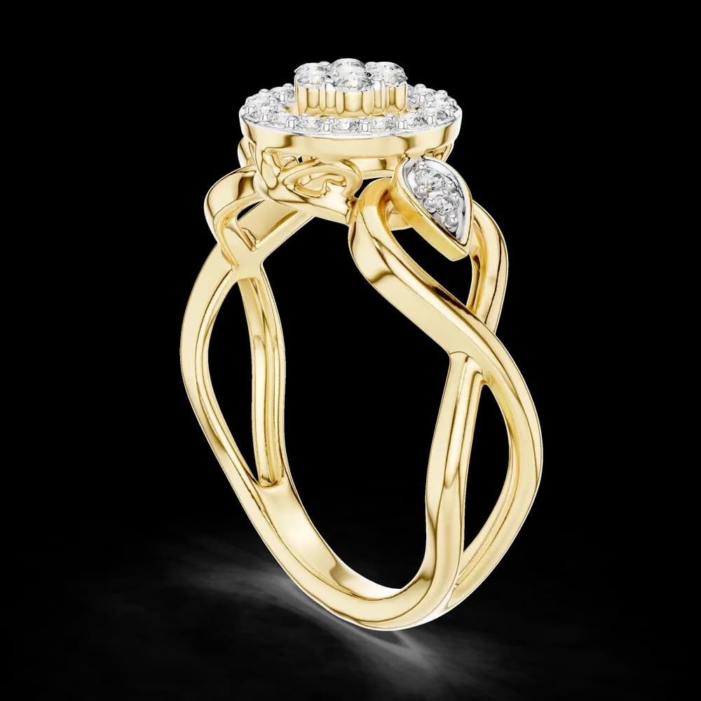 Floral Halo Cluster Lab Grown Diamond Ring - Image 4 Floral Halo Cluster Lab Grown Diamond Ring, view 4 of 6