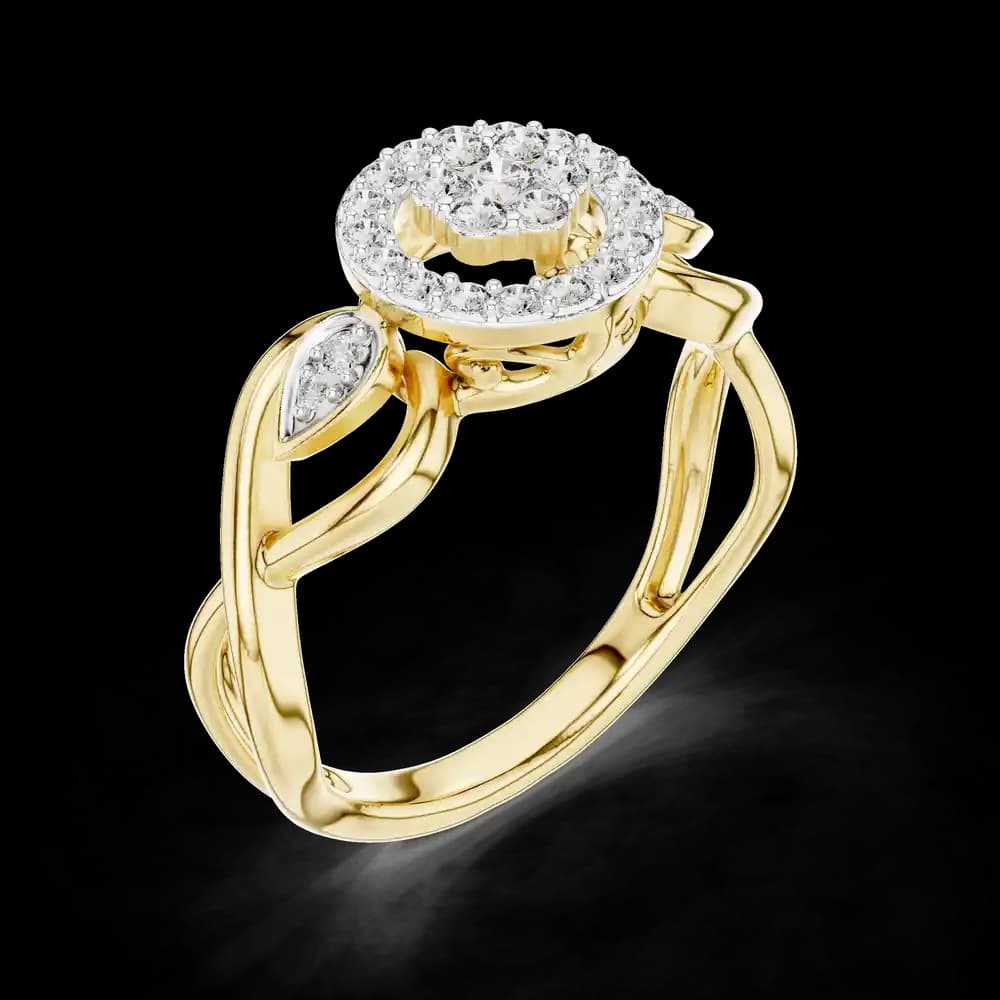 Floral Halo Cluster Lab Grown Diamond Ring - Image 5 Floral Halo Cluster Lab Grown Diamond Ring, view 5 of 6