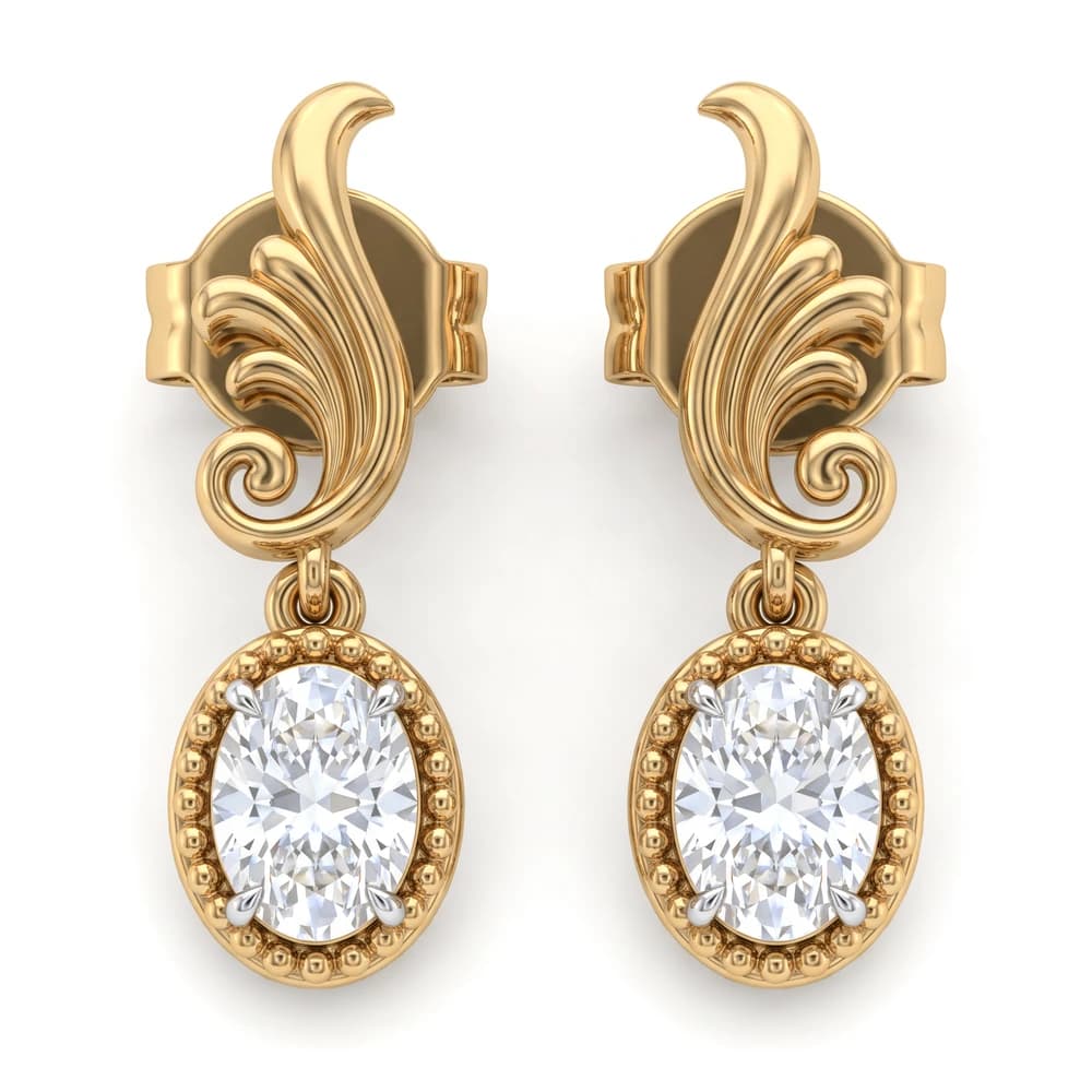The Imperial Acanthus Diamond Drops Earring - Image 1 The Imperial Acanthus Diamond Drops Earring, view 1 of 5