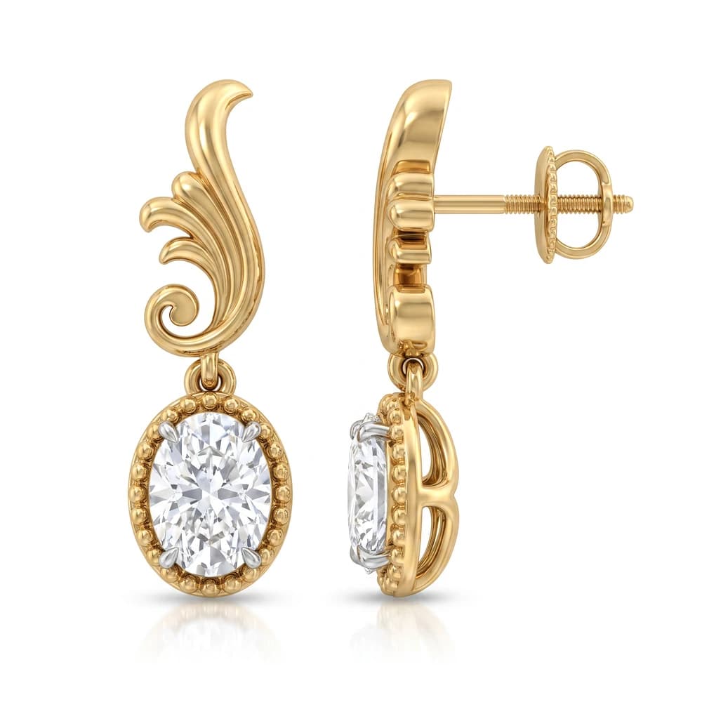 The Imperial Acanthus Diamond Drops Earring - Image 5 The Imperial Acanthus Diamond Drops Earring, view 5 of 5