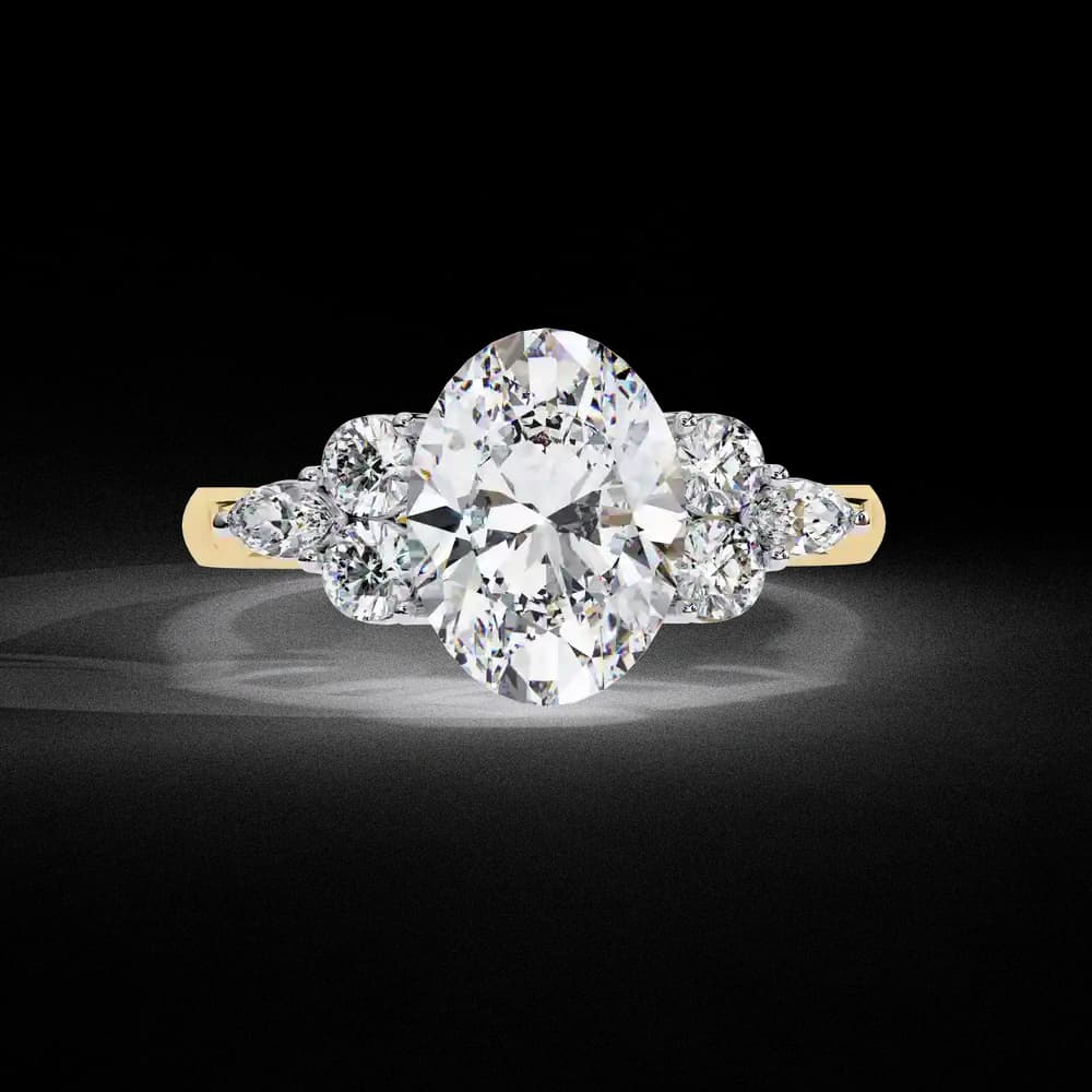 Celeste Grace Oval Centerpiece with Lab Grown Diamond Ring - Image 1 Celeste Grace Oval Centerpiece with Lab Grown Diamond Ring, view 1 of 7