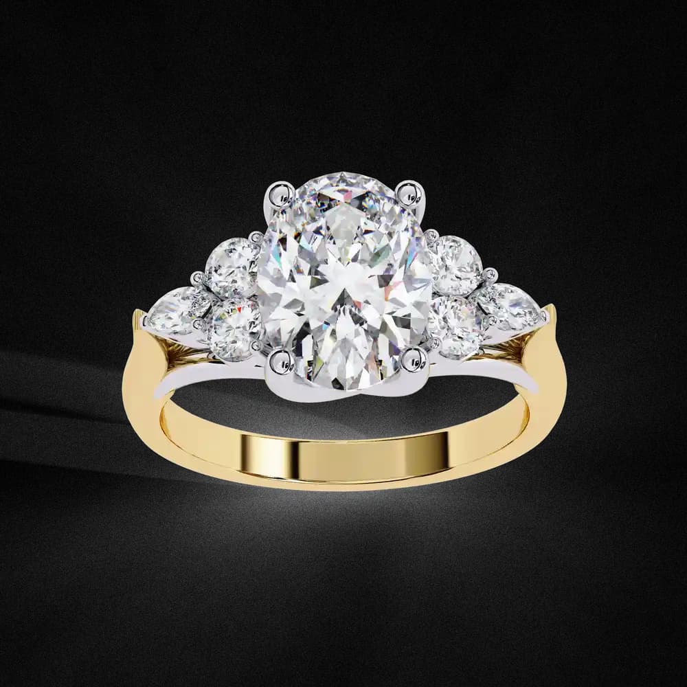 Celeste Grace Oval Centerpiece with Lab Grown Diamond Ring - Image 2 Celeste Grace Oval Centerpiece with Lab Grown Diamond Ring, view 2 of 7