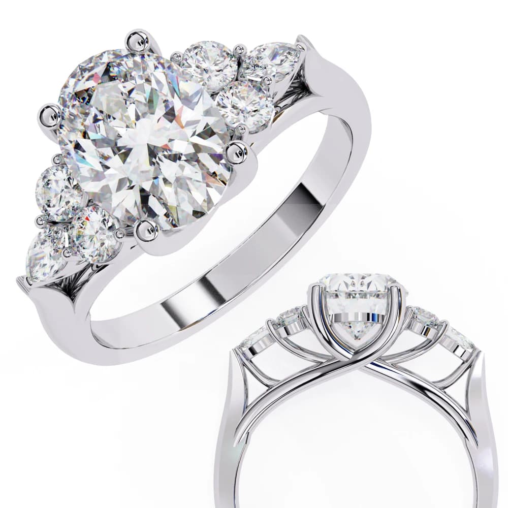 Celeste Grace Oval Centerpiece with Lab Grown Diamond Ring - Image 4 Celeste Grace Oval Centerpiece with Lab Grown Diamond Ring, view 4 of 7