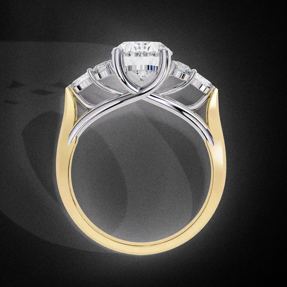 Celeste Grace Oval Centerpiece with Lab Grown Diamond Ring - Image 6 Celeste Grace Oval Centerpiece with Lab Grown Diamond Ring, view 6 of 7