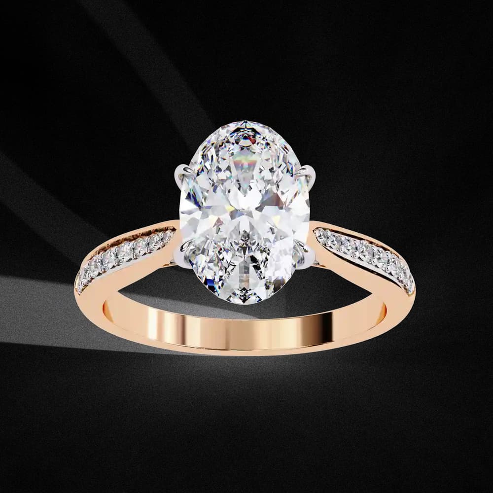 Oval Cut Lab Grown Diamond Solitaire Ring - Image 11 Oval Cut Lab Grown Diamond Solitaire Ring, view 11 of 15
