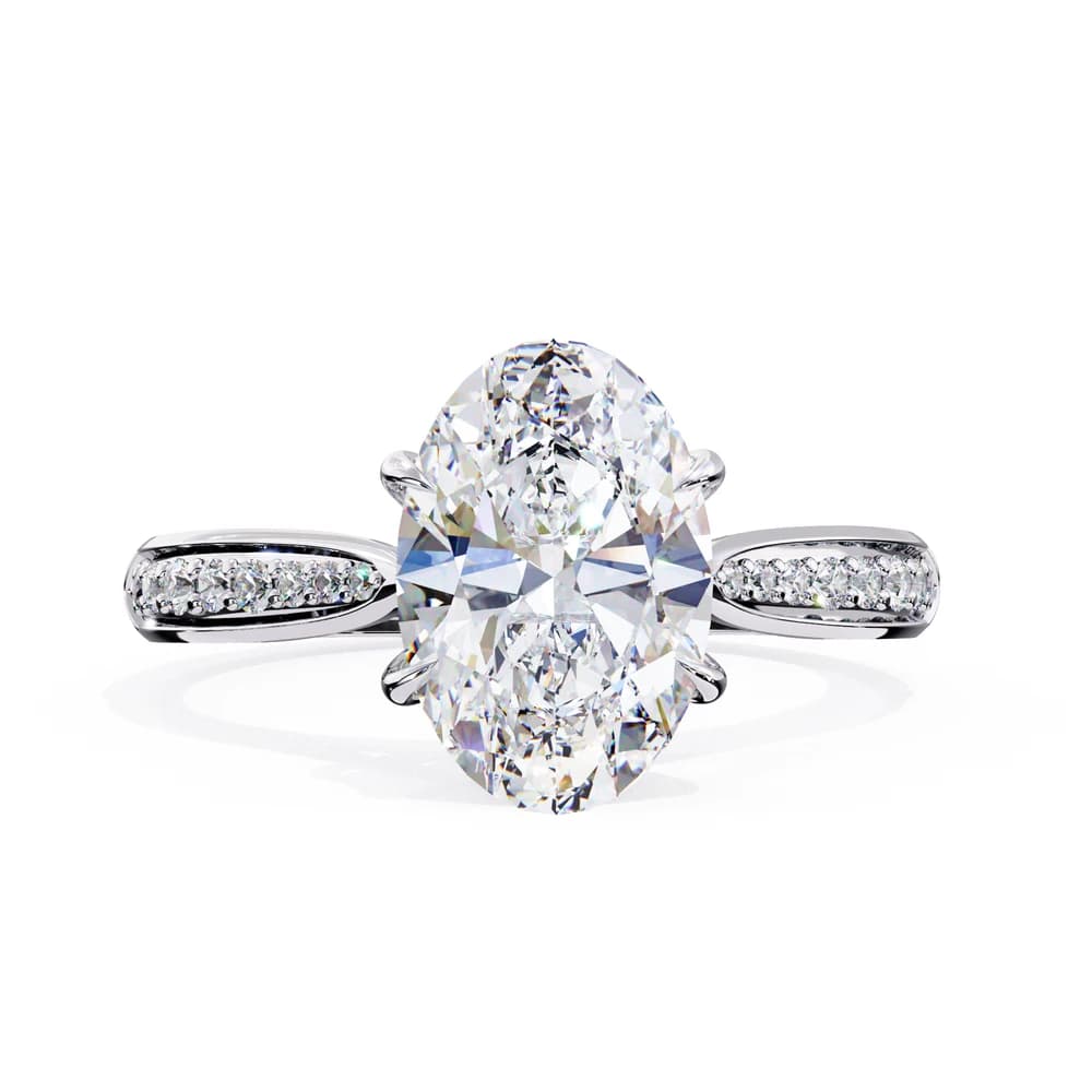 Oval Cut Lab Grown Diamond Solitaire Ring - Image 14 Oval Cut Lab Grown Diamond Solitaire Ring, view 14 of 15