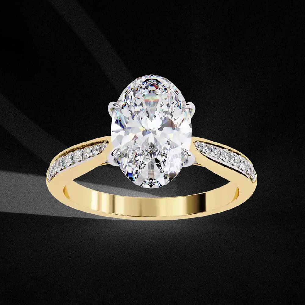 Oval Cut Lab Grown Diamond Solitaire Ring - Image 4 Oval Cut Lab Grown Diamond Solitaire Ring, view 4 of 15
