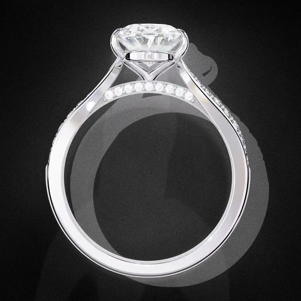 Oval Cut Lab Grown Diamond Solitaire Ring - Image 5 Oval Cut Lab Grown Diamond Solitaire Ring, view 5 of 15