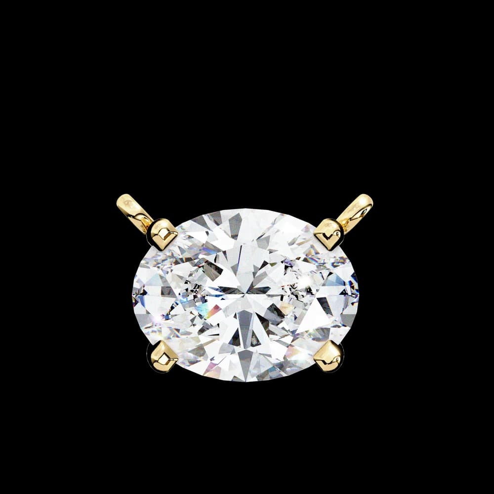 Oval Cut Solitaire Lab Grown Diamond Pendant with Chain - Image 14 Oval Cut Solitaire Lab Grown Diamond Pendant with Chain, view 14 of 15