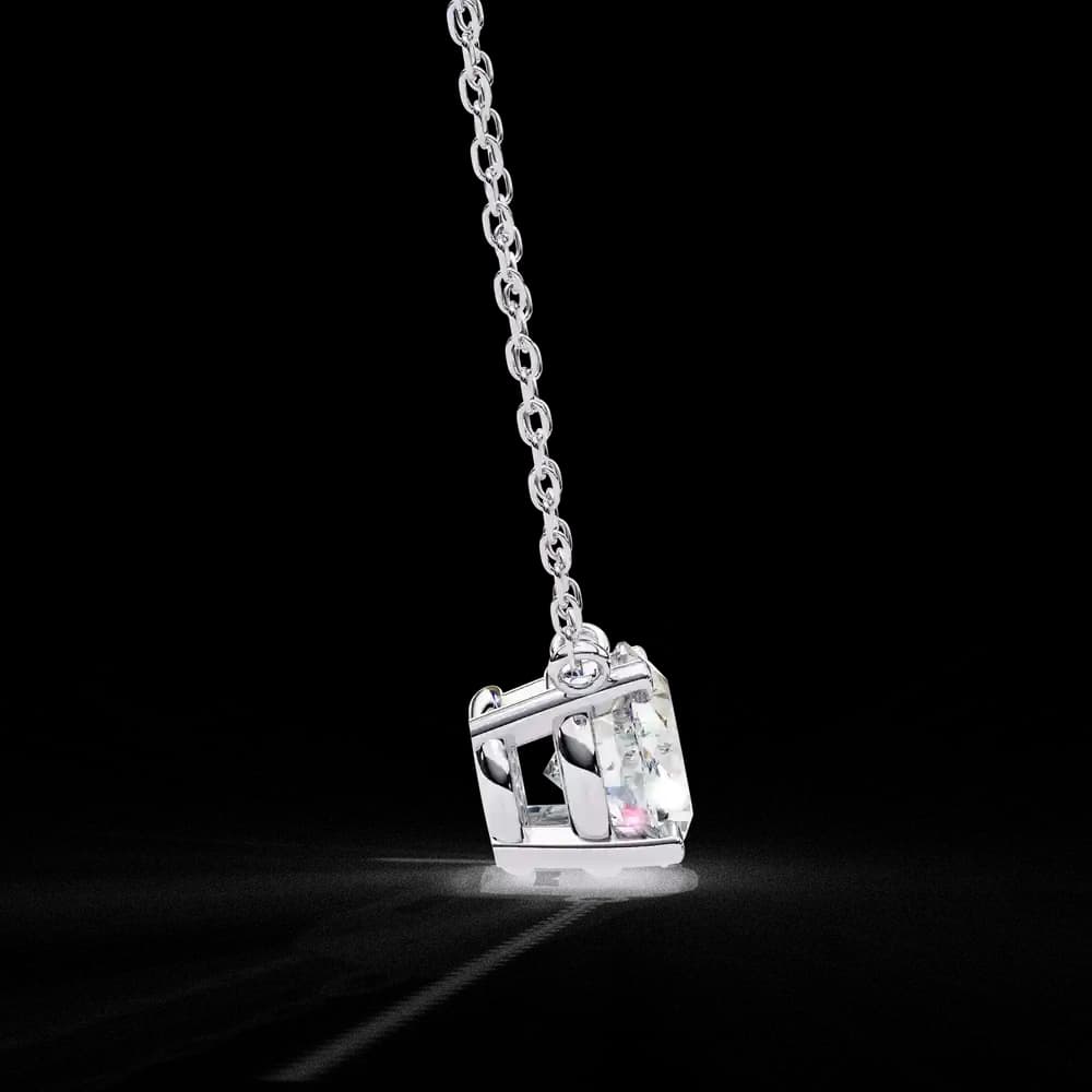 Oval Cut Solitaire Lab Grown Diamond Pendant with Chain - Image 2 Oval Cut Solitaire Lab Grown Diamond Pendant with Chain, view 2 of 15