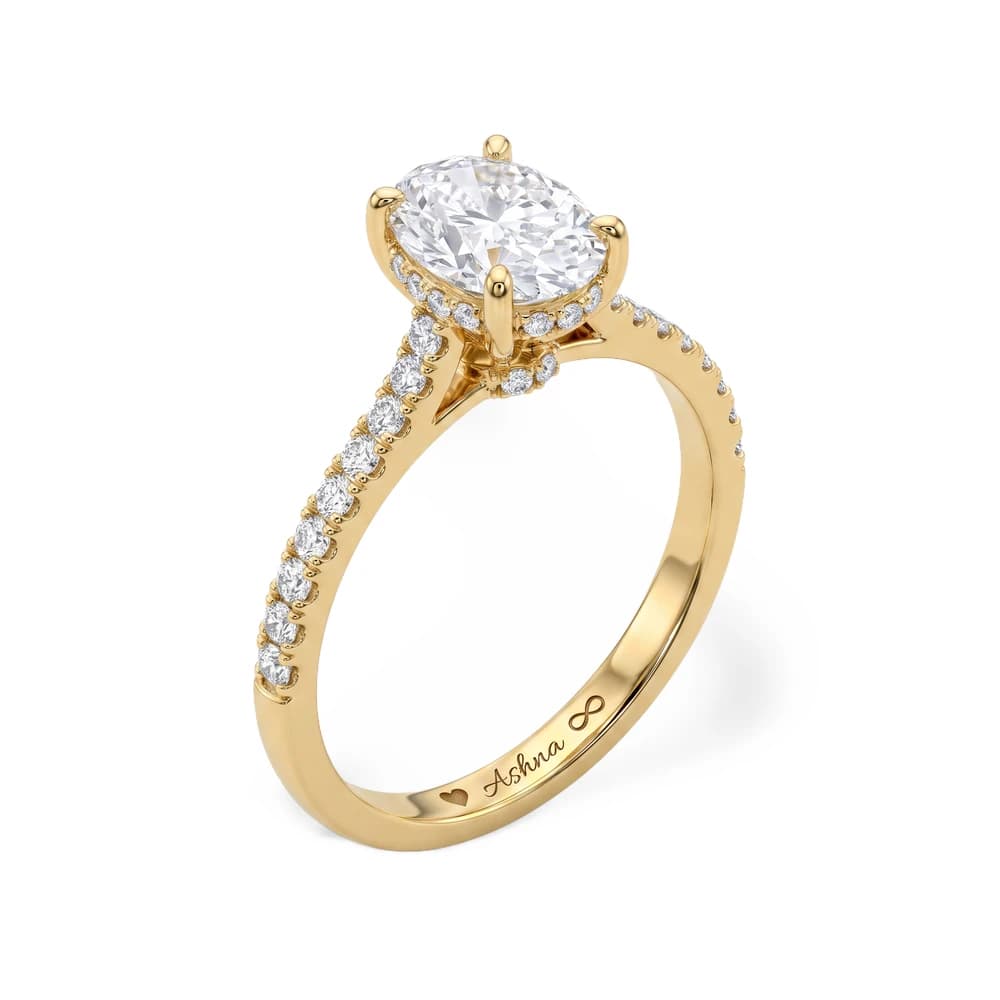 Oval Double Hidden Halo Lab Grown Diamond - Image 4 Oval Double Hidden Halo Lab Grown Diamond, view 4 of 5