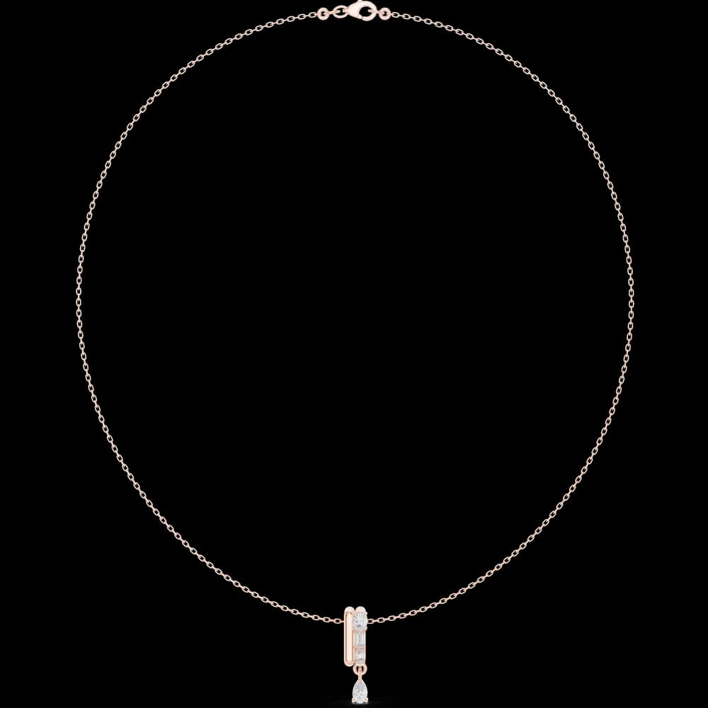 Oval Marquise Baguette Lab Grown Necklace - Image 1 Oval Marquise Baguette Lab Grown Necklace, view 1 of 6
