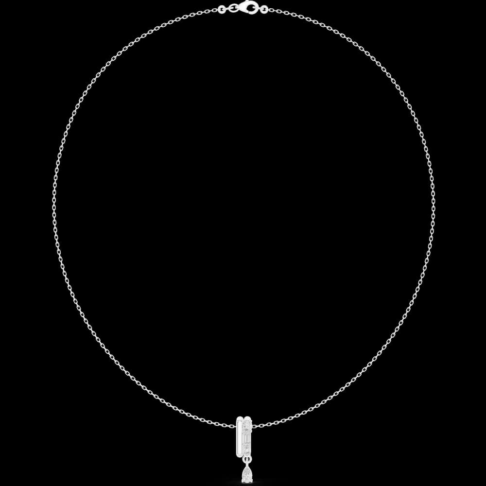 Oval Marquise Baguette Lab Grown Necklace - Image 2 Oval Marquise Baguette Lab Grown Necklace, view 2 of 6