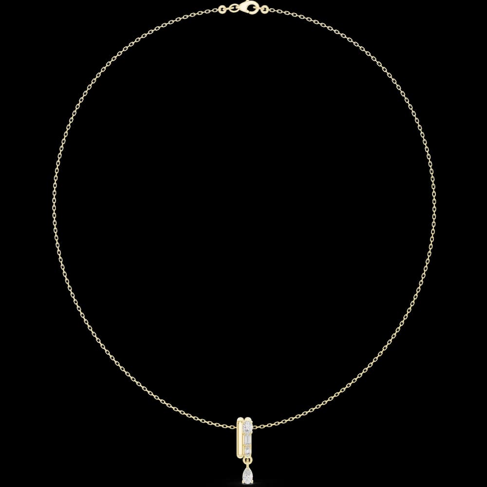 Oval Marquise Baguette Lab Grown Necklace - Image 3 Oval Marquise Baguette Lab Grown Necklace, view 3 of 6