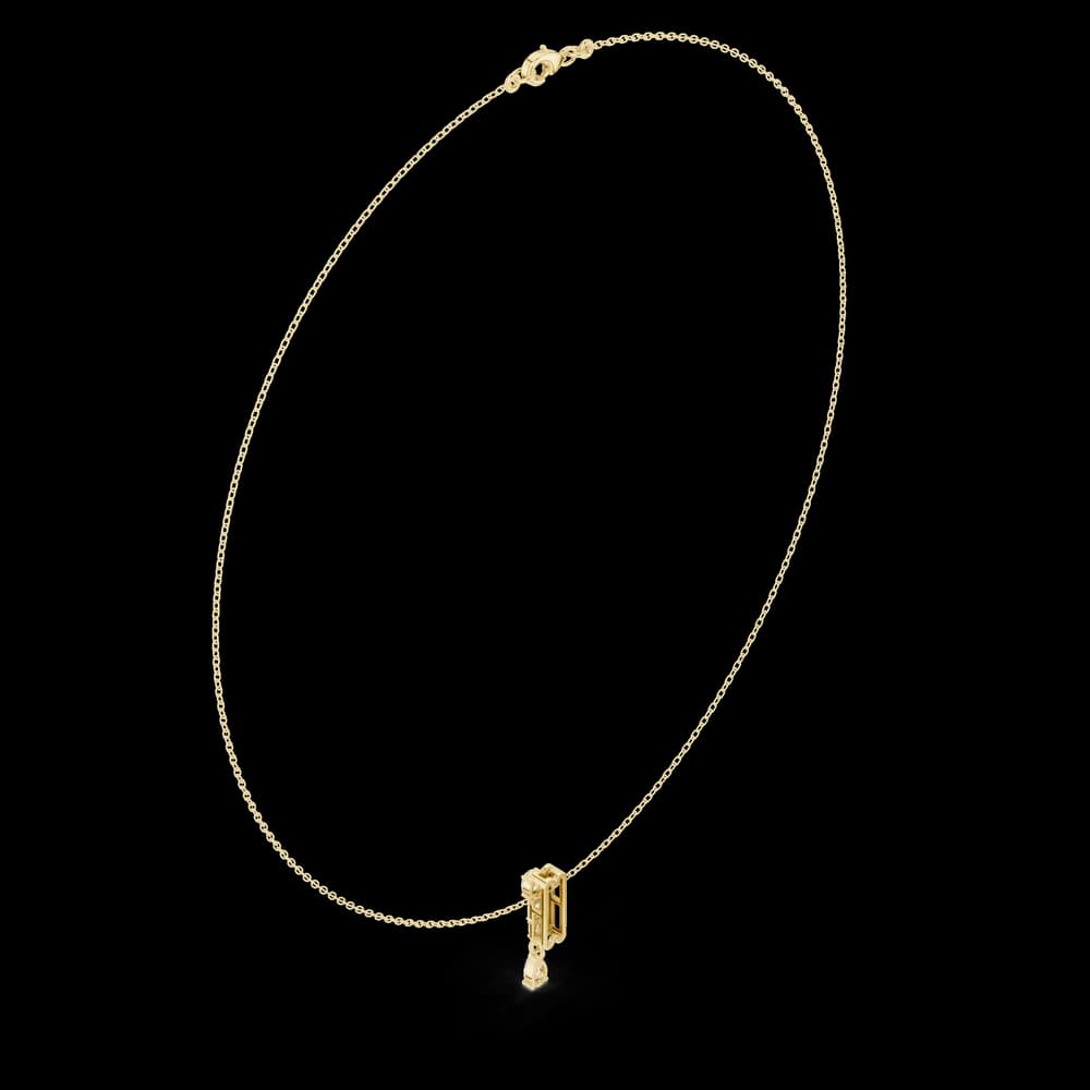 Oval Marquise Baguette Lab Grown Necklace - Image 5 Oval Marquise Baguette Lab Grown Necklace, view 5 of 6