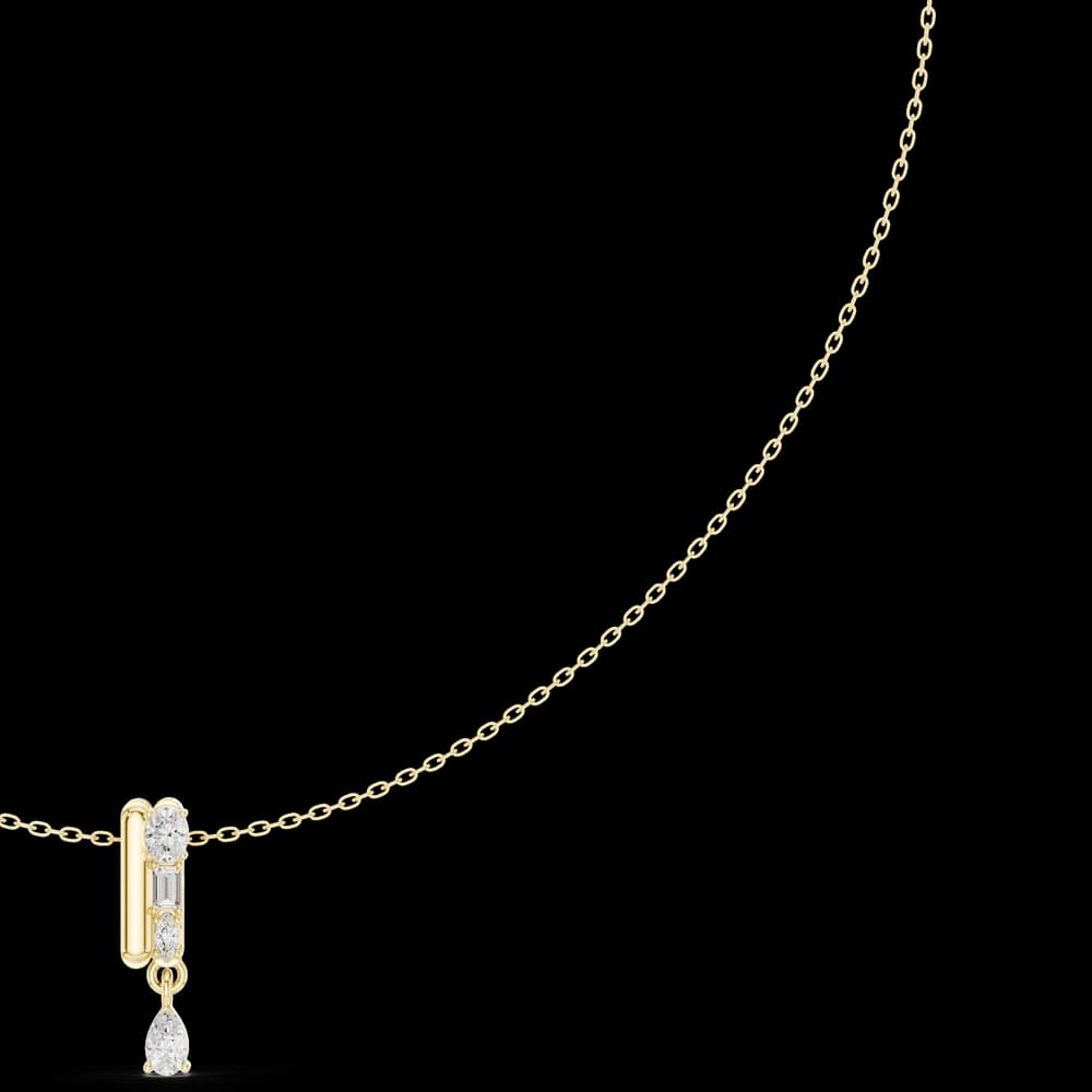 Oval Marquise Baguette Lab Grown Necklace - Image 6 Oval Marquise Baguette Lab Grown Necklace, view 6 of 6