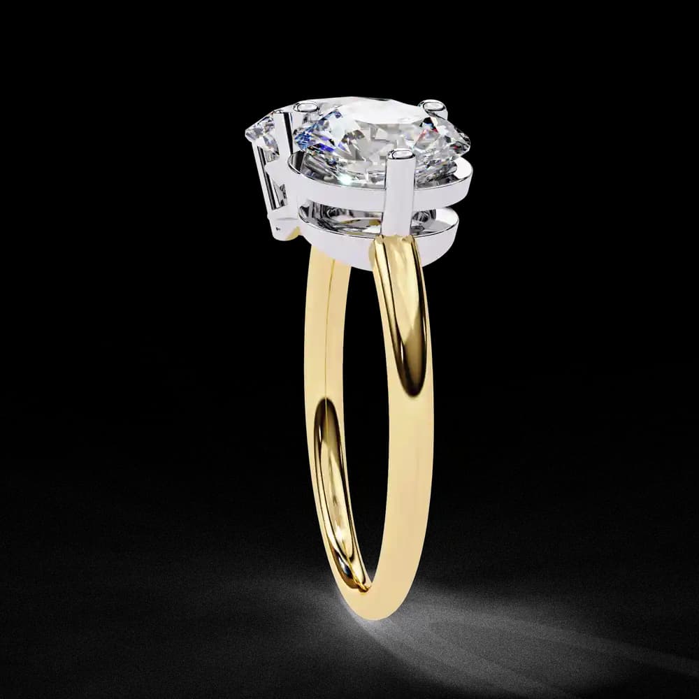 Oval & Round Two Stone Lab Grown Diamond Ring - Image 2 Oval & Round Two Stone Lab Grown Diamond Ring, view 2 of 4