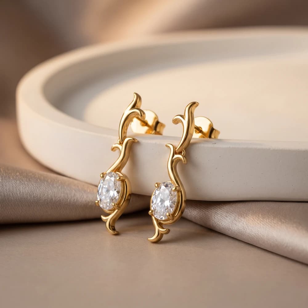The Royal Scepter Diamond Drops Earring - Image 3 The Royal Scepter Diamond Drops Earring, view 3 of 5