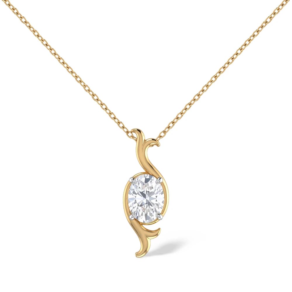 Oval Shaped Elegant Modern Drop Lab Grown Pendant - Image 1 Oval Shaped Elegant Modern Drop Lab Grown Pendant, view 1 of 3