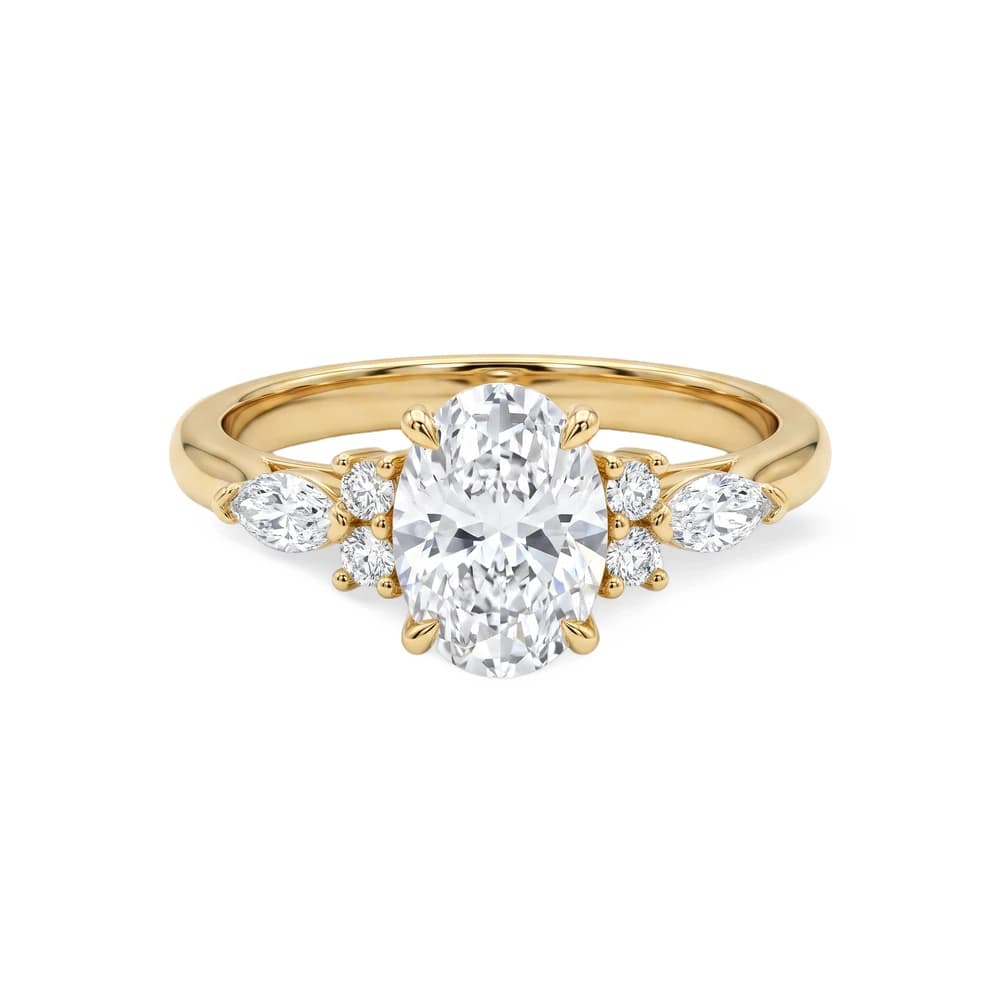 Oval Solitaire Marquise Accent Lab Grown Diamond - Image 1 Oval Solitaire Marquise Accent Lab Grown Diamond, view 1 of 5