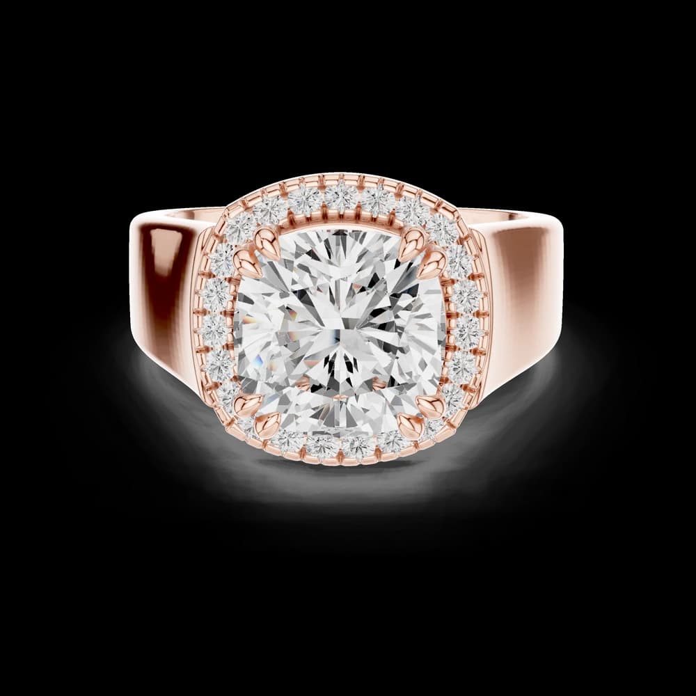 Pave Halo Lab Grown Diamond Ring - Image 1 Pave Halo Lab Grown Diamond Ring, view 1 of 12