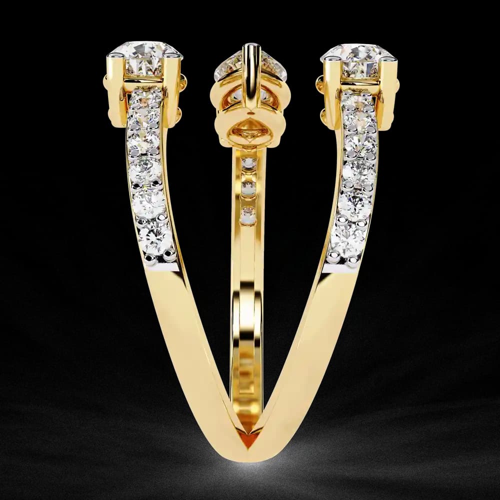 Pear and Round Lab Grown Diamond Twist Ring - Image 2 Pear and Round Lab Grown Diamond Twist Ring, view 2 of 4