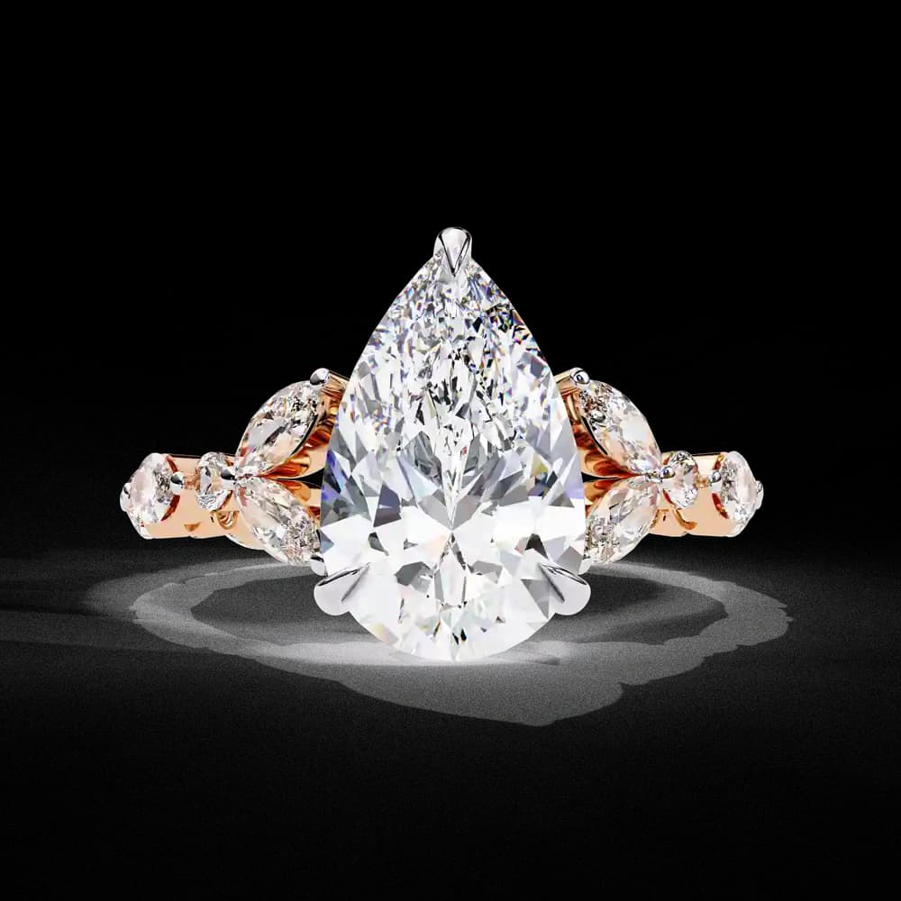 Statement Pear Cut Lab Grown Diamond Ring - Image 4 Statement Pear Cut Lab Grown Diamond Ring, view 4 of 7