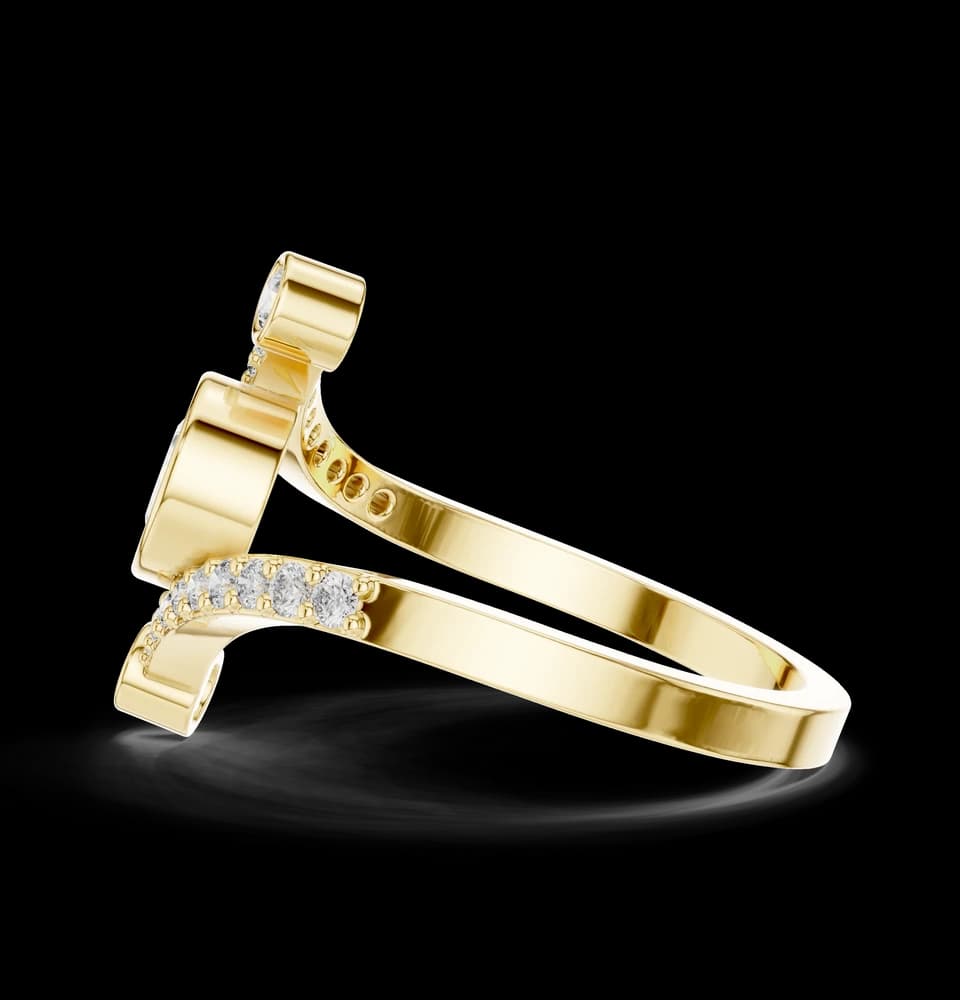 Asymmetrical Pear Lab Grown Diamond Ring - Image 6 Asymmetrical Pear Lab Grown Diamond Ring, view 6 of 6
