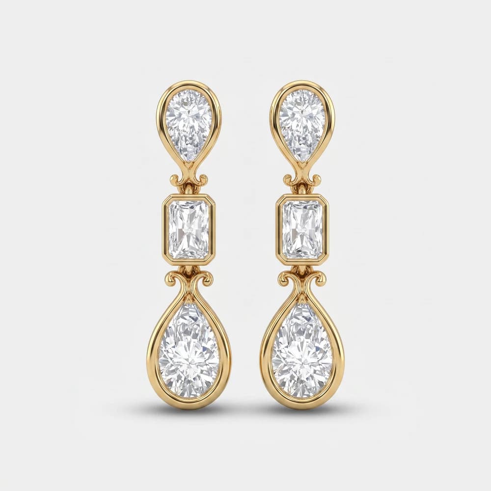 The Imperial Trinity Diamond Drops Earring - Image 1 The Imperial Trinity Diamond Drops Earring, view 1 of 3