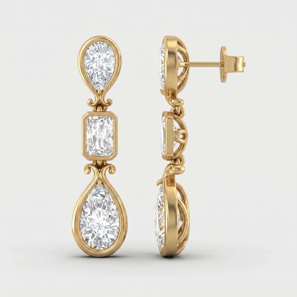 The Imperial Trinity Diamond Drops Earring - Image 3 The Imperial Trinity Diamond Drops Earring, view 3 of 3