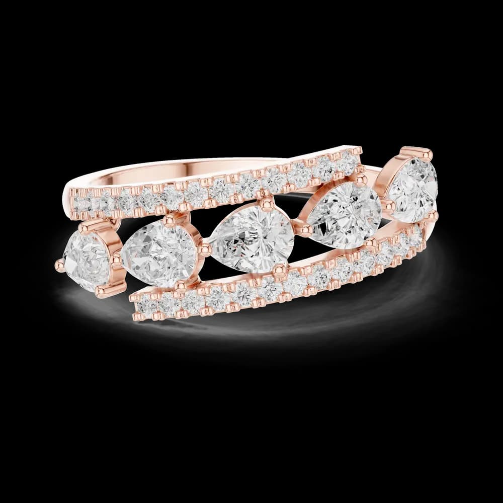 Layered Pear Lab Grown Diamond Ring - Image 1 Layered Pear Lab Grown Diamond Ring, view 1 of 6