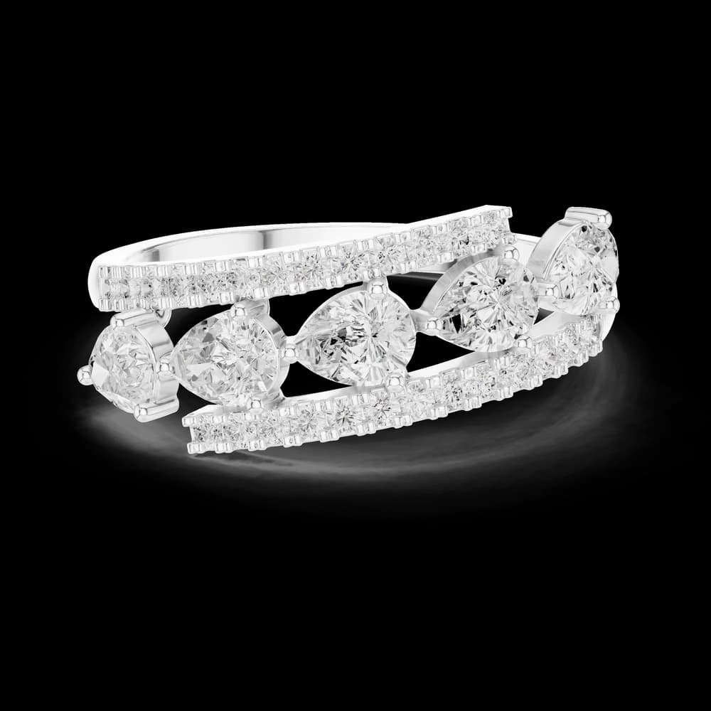 Layered Pear Lab Grown Diamond Ring - Image 2 Layered Pear Lab Grown Diamond Ring, view 2 of 6