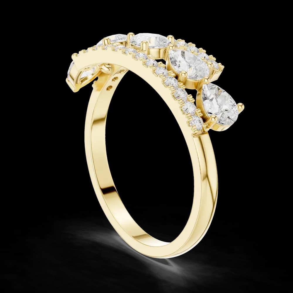 Layered Pear Lab Grown Diamond Ring - Image 4 Layered Pear Lab Grown Diamond Ring, view 4 of 6