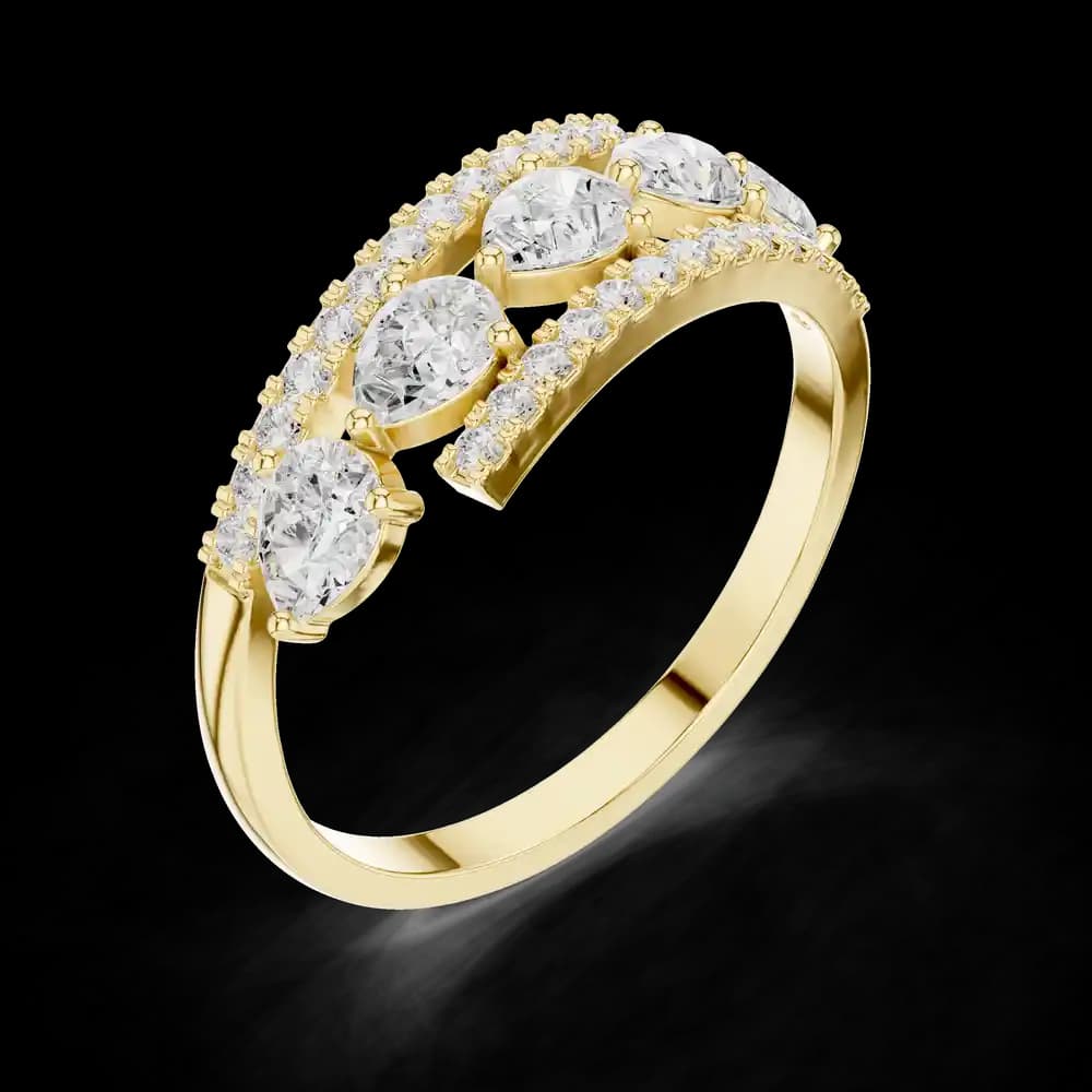 Layered Pear Lab Grown Diamond Ring - Image 5 Layered Pear Lab Grown Diamond Ring, view 5 of 6