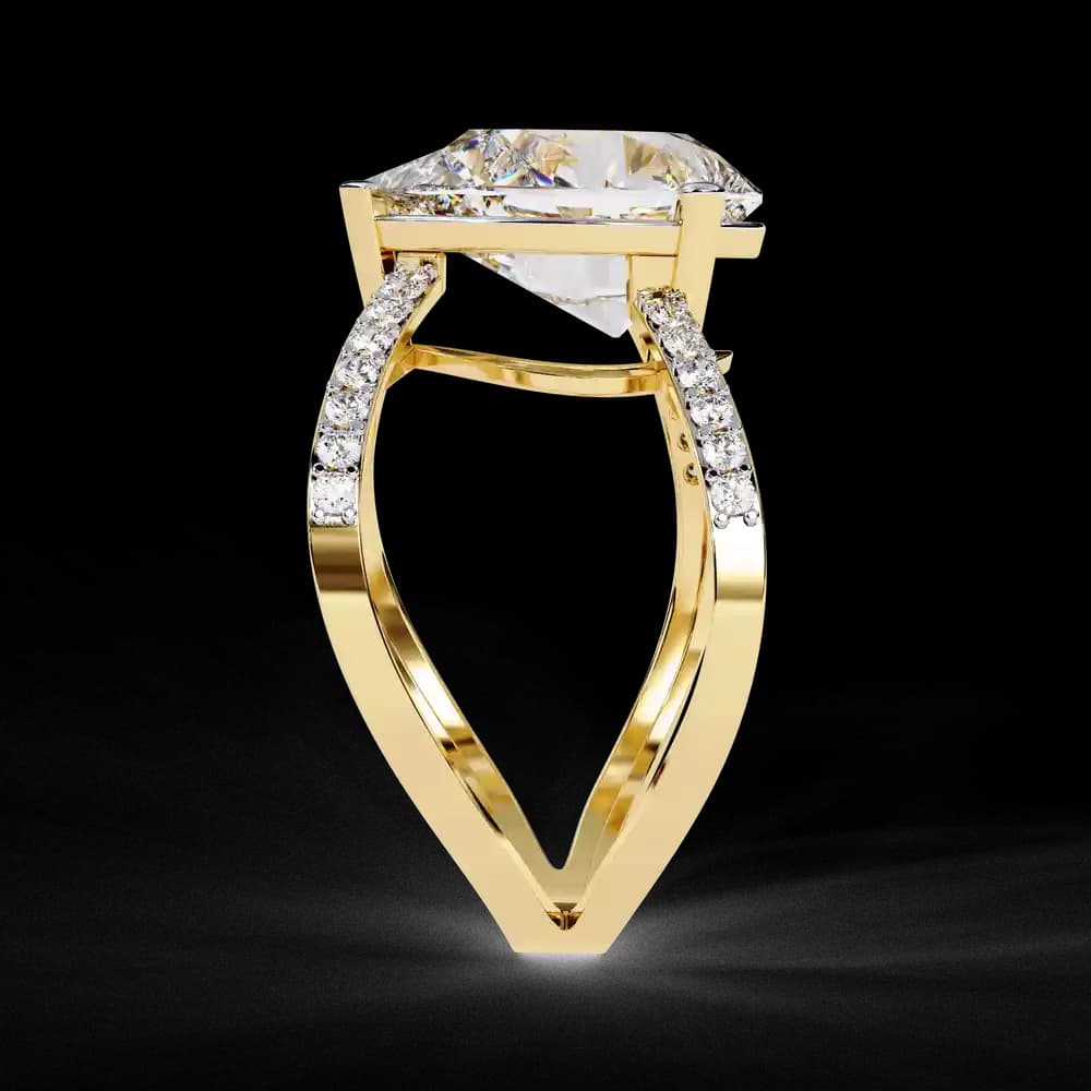 Pear-Shaped Lab Grown Diamond Crossover Ring - Image 2 Pear-Shaped Lab Grown Diamond Crossover Ring, view 2 of 13
