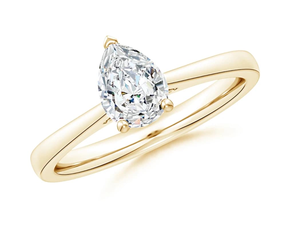 Pear-Shaped Lab Grown Diamond Solitaire Ring - Image 1 Pear-Shaped Lab Grown Diamond Solitaire Ring, view 1 of 5