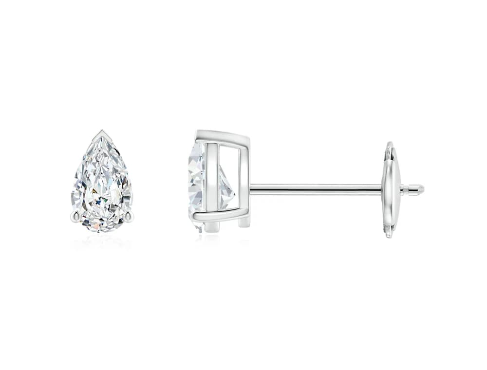 Pear Shaped Solitaire Studs - Image 3 Pear Shaped Solitaire Studs, view 3 of 3