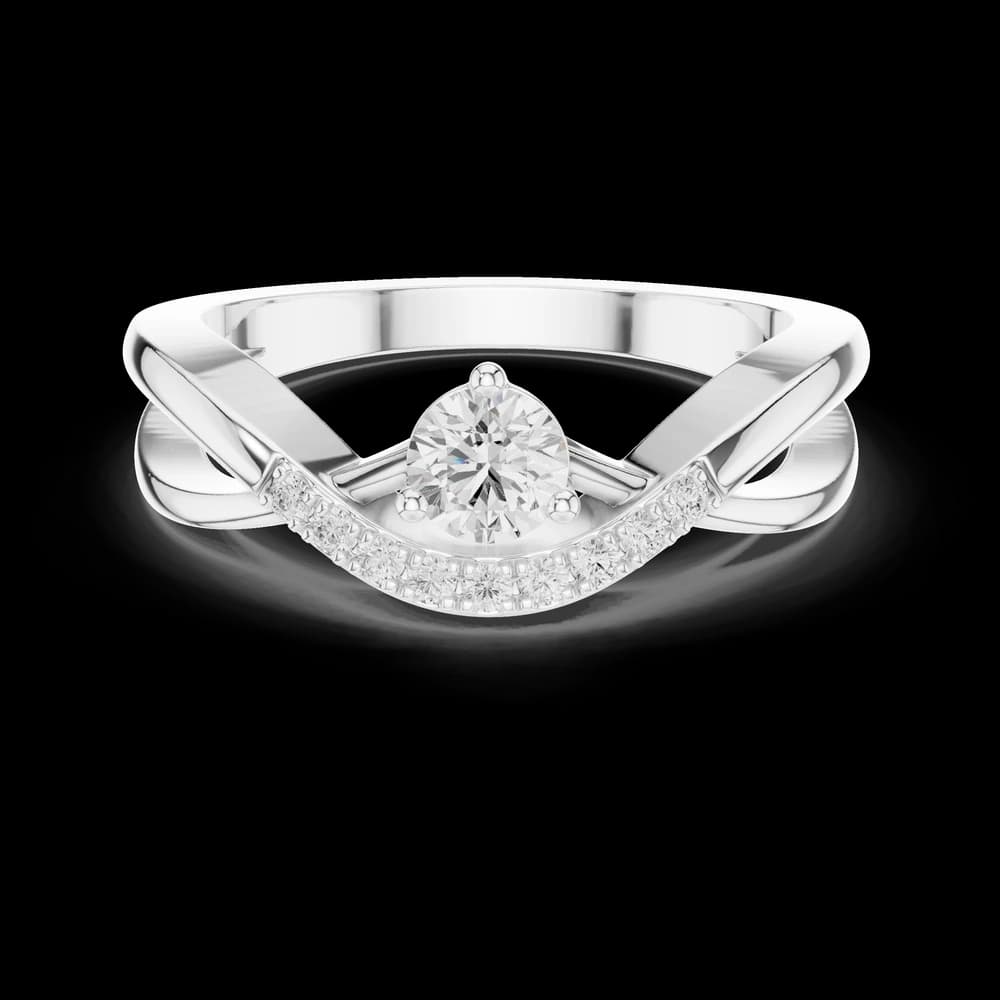 Modern Tiara Accent Lab Grown Diamond Ring - Image 2 Modern Tiara Accent Lab Grown Diamond Ring, view 2 of 6