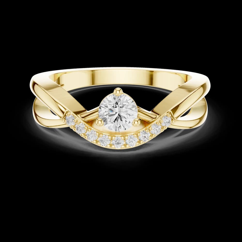 Modern Tiara Accent Lab Grown Diamond Ring - Image 3 Modern Tiara Accent Lab Grown Diamond Ring, view 3 of 6