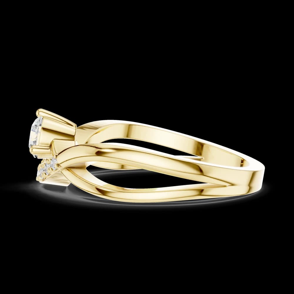 Modern Tiara Accent Lab Grown Diamond Ring - Image 6 Modern Tiara Accent Lab Grown Diamond Ring, view 6 of 6