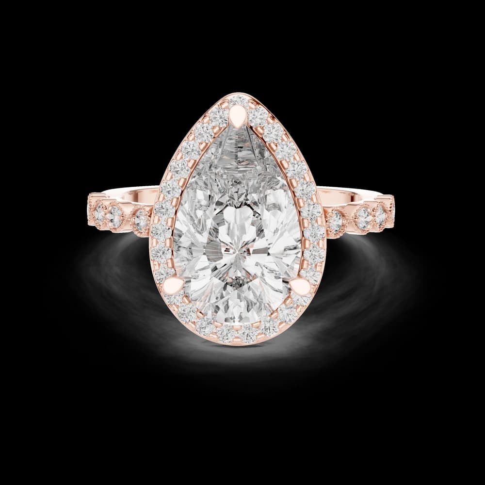 Pebble Beach Lab Grown Diamond Beaded Ring - Image 1 Pebble Beach Lab Grown Diamond Beaded Ring, view 1 of 6