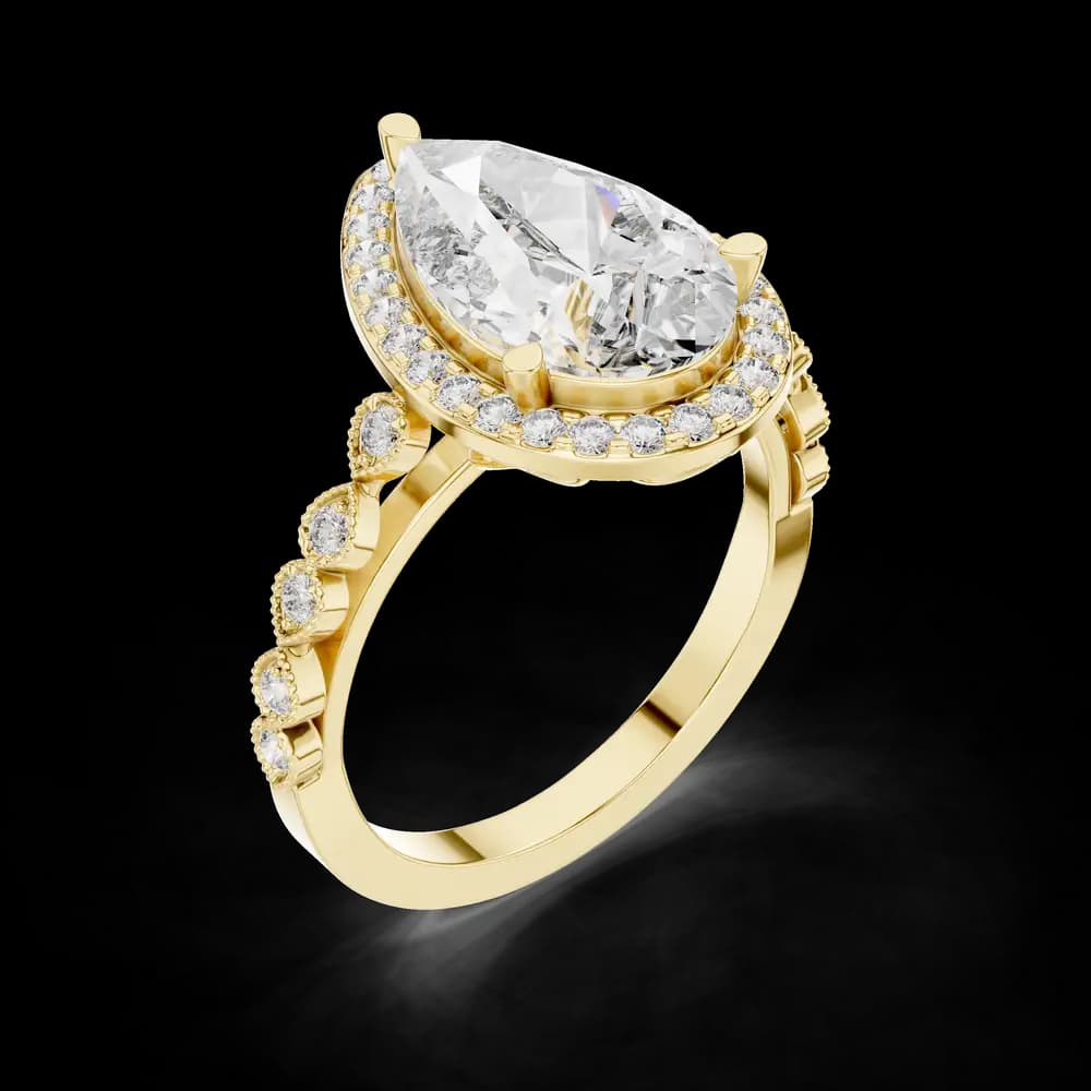 Pebble Beach Lab Grown Diamond Beaded Ring - Image 5 Pebble Beach Lab Grown Diamond Beaded Ring, view 5 of 6