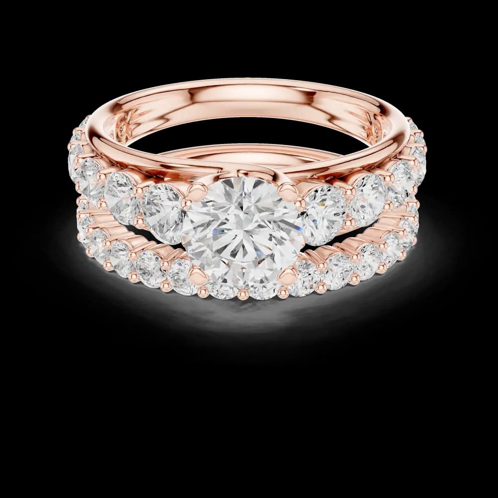 Pebble Beach Lab Grown Diamond Crescent Gallery Ring - Image 4 Pebble Beach Lab Grown Diamond Crescent Gallery Ring, view 4 of 9
