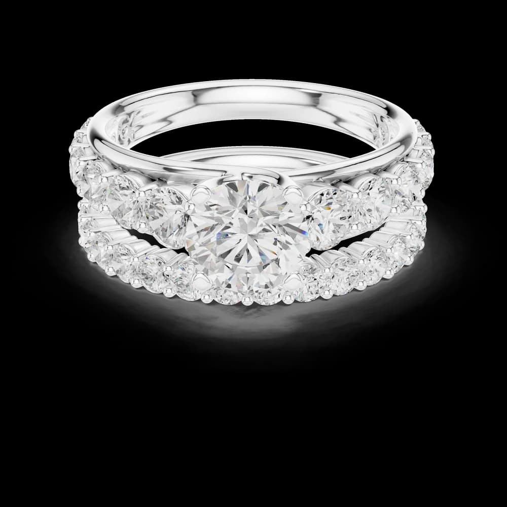 Pebble Beach Lab Grown Diamond Crescent Gallery Ring - Image 5 Pebble Beach Lab Grown Diamond Crescent Gallery Ring, view 5 of 9