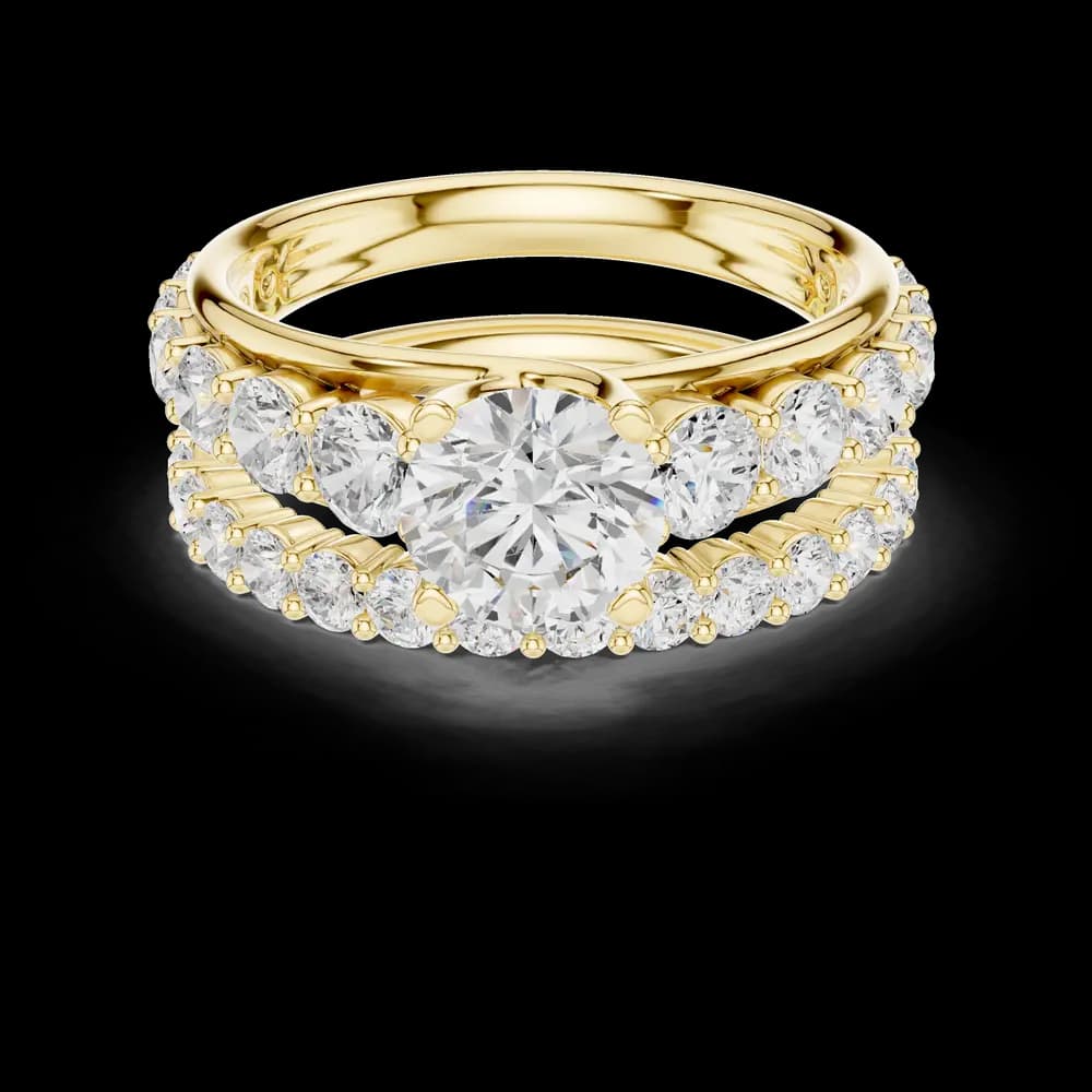 Pebble Beach Lab Grown Diamond Crescent Gallery Ring - Image 6 Pebble Beach Lab Grown Diamond Crescent Gallery Ring, view 6 of 9