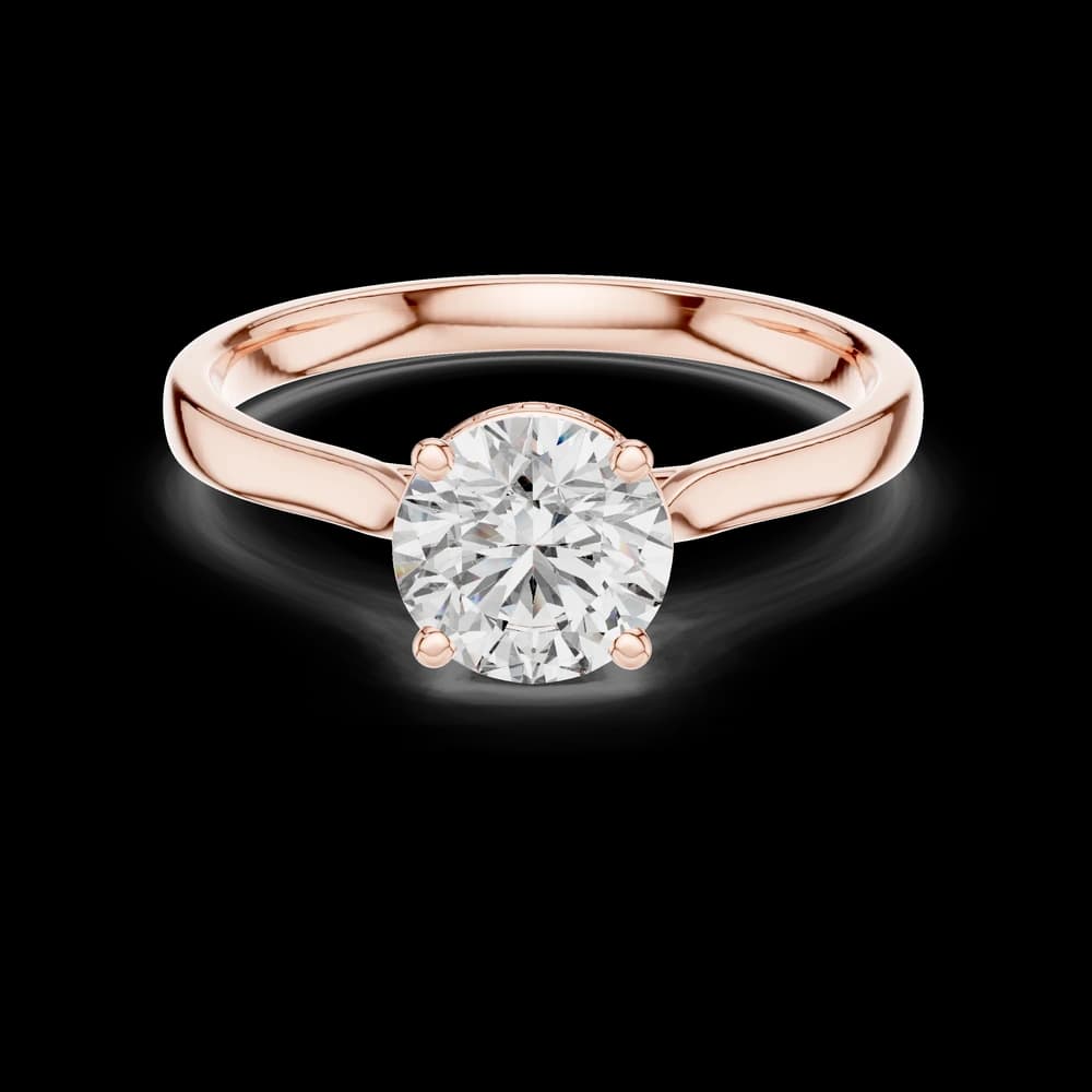 Round Stone Hidden Halo Lab Grown Diamond Ring - Image 2 Round Stone Hidden Halo Lab Grown Diamond Ring, view 2 of 6