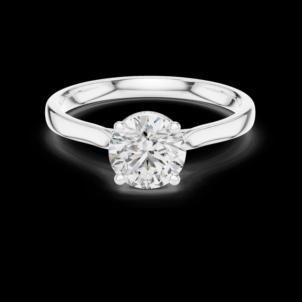 Round Stone Hidden Halo Lab Grown Diamond Ring - Image 3 Round Stone Hidden Halo Lab Grown Diamond Ring, view 3 of 6